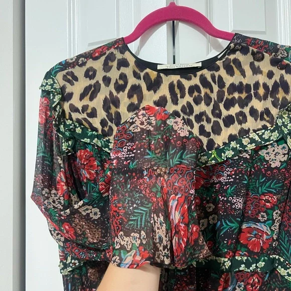 Scotch & Soda Leopard & Lillies Mini Dress from Anthropologie (Size 2) - Picture 7 of 13